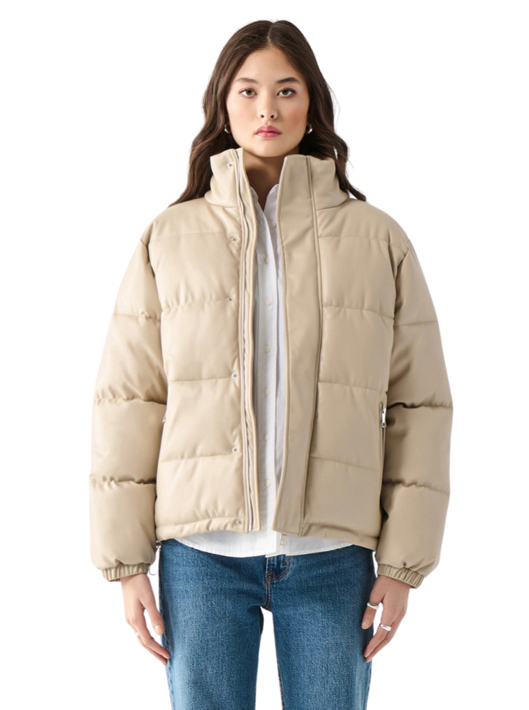 Dex Faux Leather Puffer Jacket BGE S