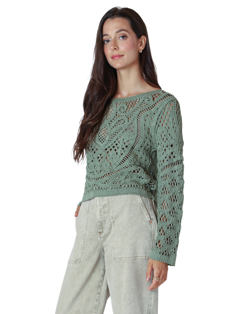 ENFOLD 2023AW CURVE-HEM PULLOVER HIGH NECK KNIT 38 BLUE