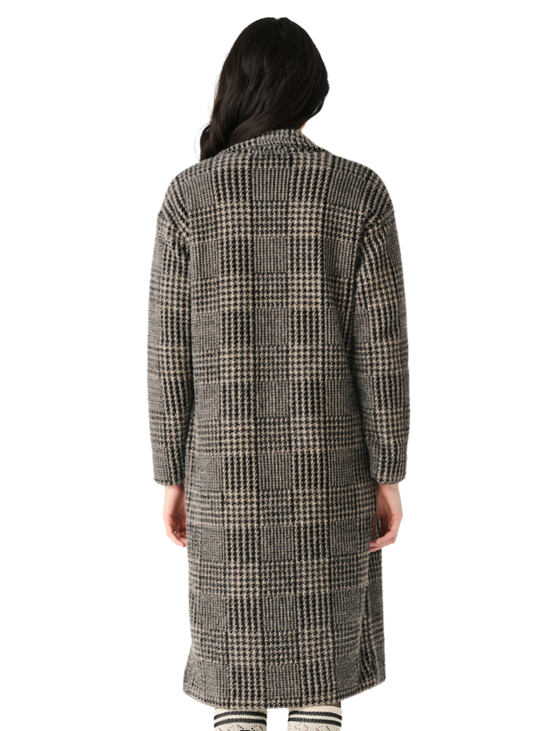 Houndstooth Plaid Soft Knit Coat by Dex